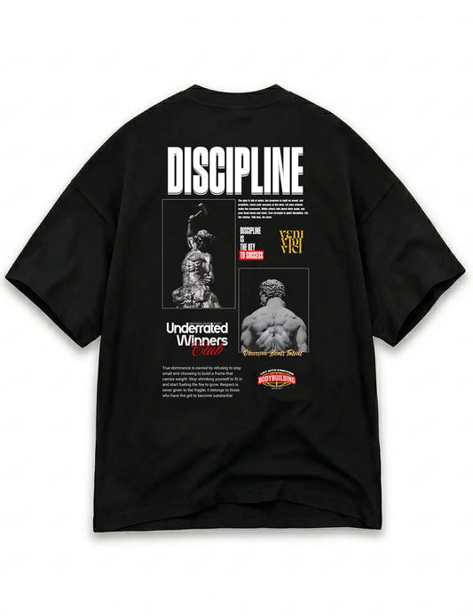 CAMISETA OVERSIZE GYM DISCIPLINE IS THE KEY