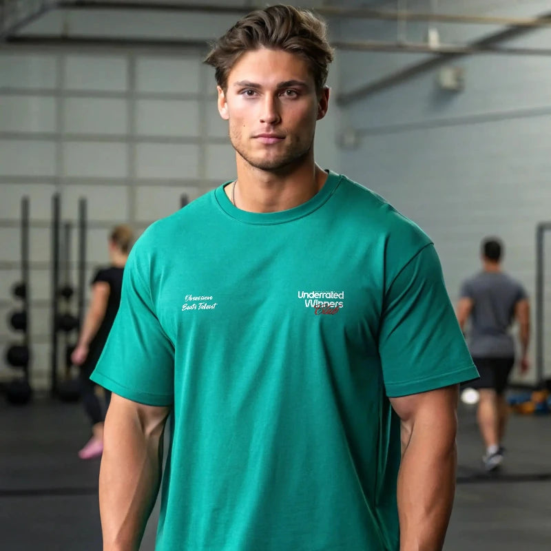 Camiseta oversize gym verde teal en underrated.es