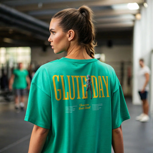 cAMISETA OVERSIZE GLUTE DAY MUJER EN UNDERRATED.ES