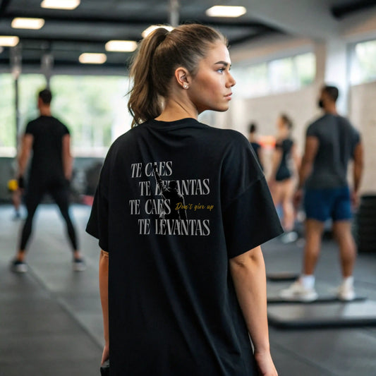 Camiseta oversize MUJER  te caes te levantas dont give up en underrated.es
