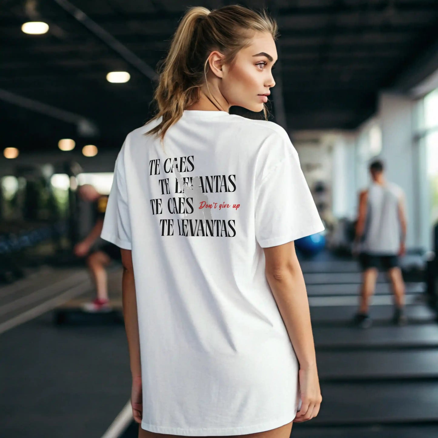Camiseta oversize MUJER  te caes te levantas dont give up en underrated.es