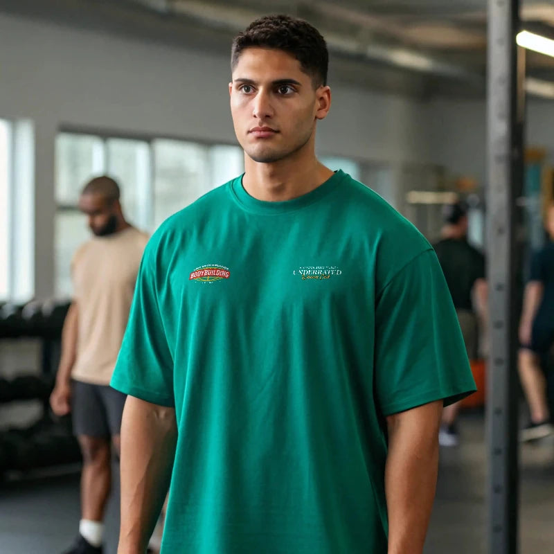 Camiseta oversize MUSCLE CULTURE verde en underrated.es