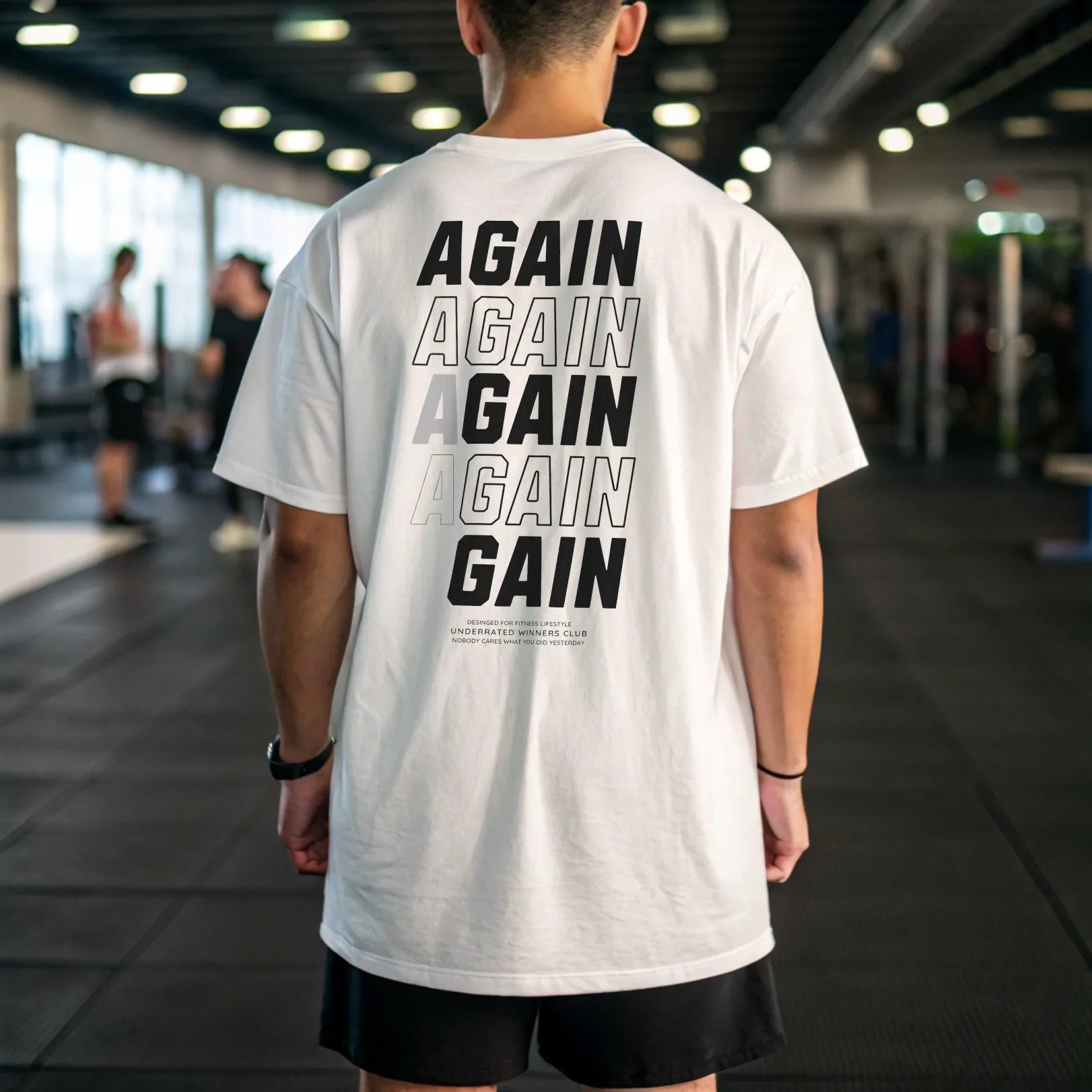 Camiseta oversize gym AGAIN AGAIN AND AGAIN en Underrated.es