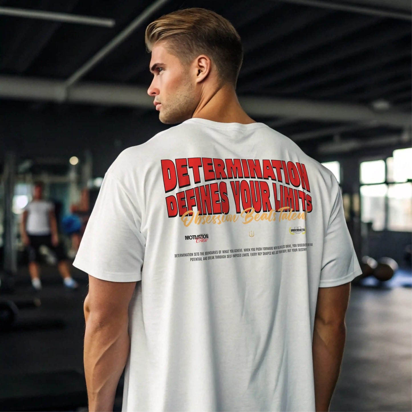 Camiseta oversize gym DETERMINATION DEFINES YOUR LIMITS EN underrated.es