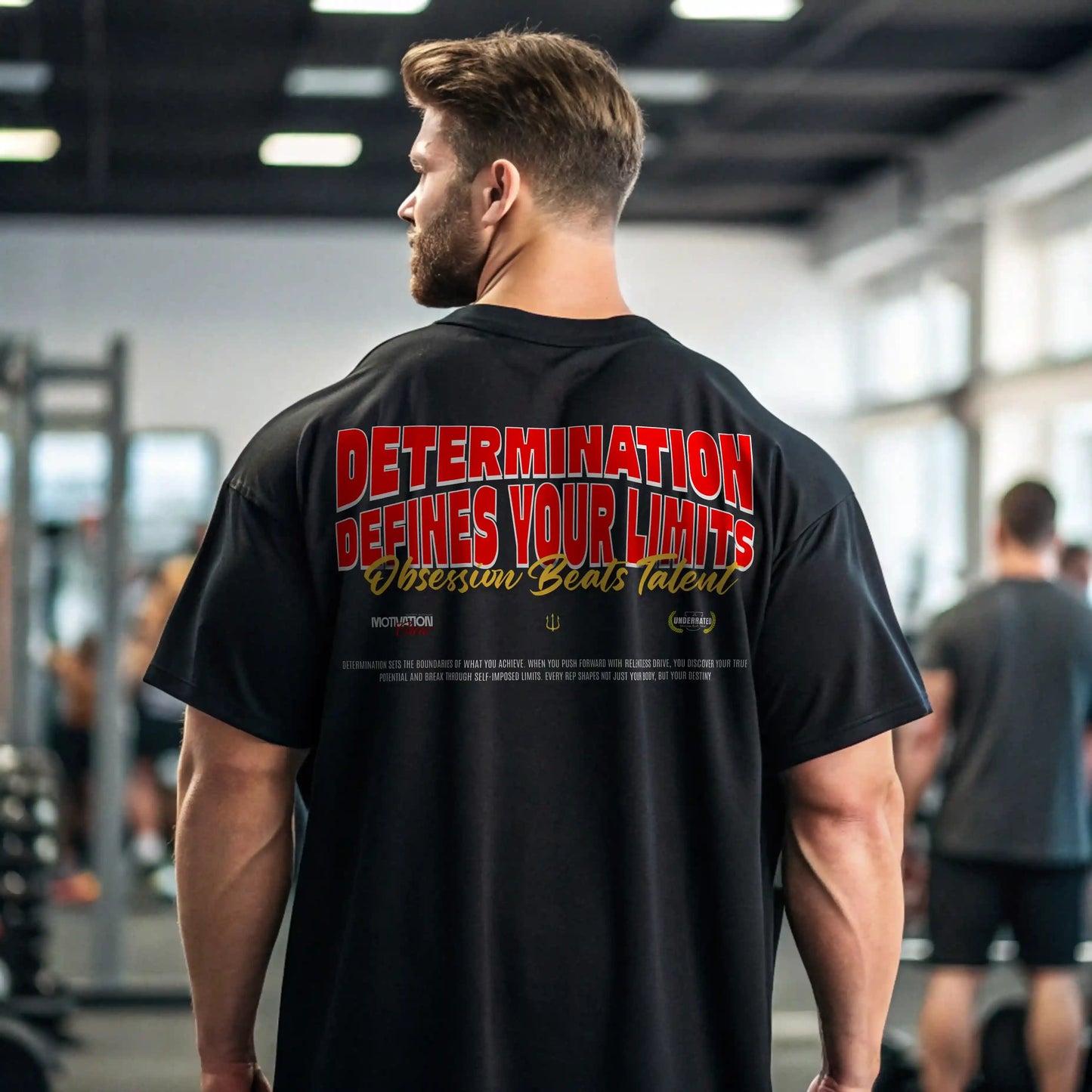 Camiseta oversize gym DETERMINATION DEFINES YOUR LIMITS EN underrated.es