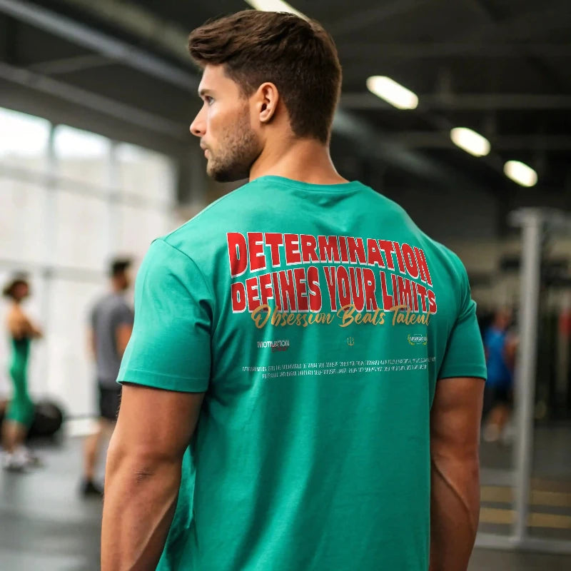 Camiseta oversize gym DETERMINATION DEFINES YOUR LIMITS EN underrated.es