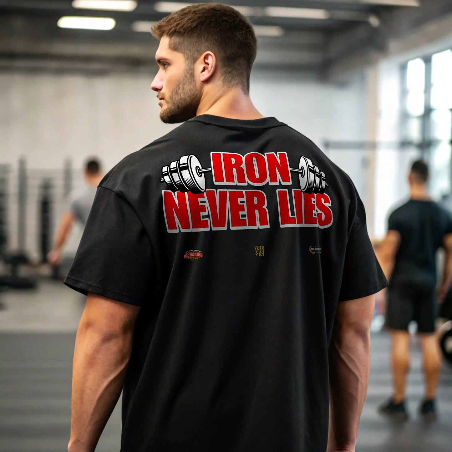 Camiseta oversize gym IRON NEVER LIES EN UNDERRATED.ES