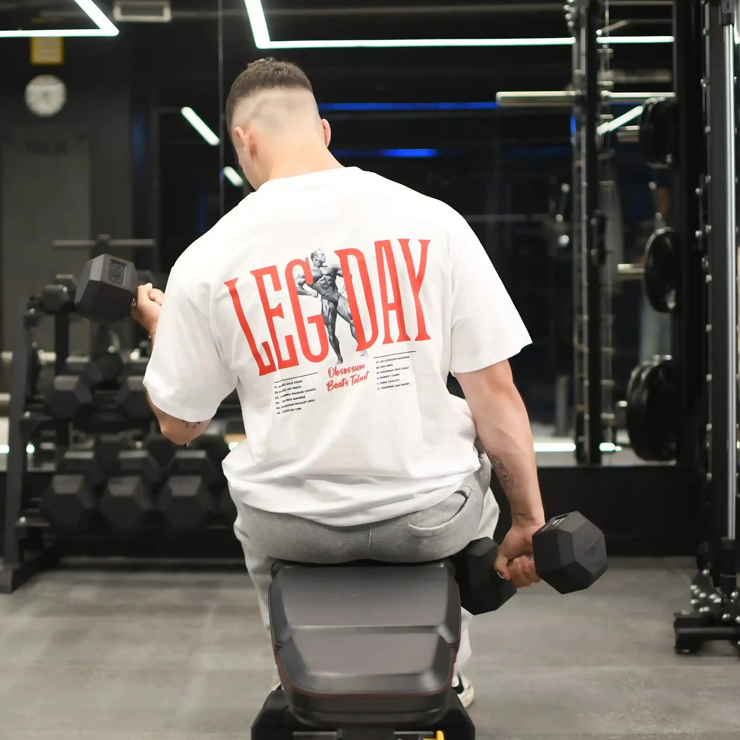 Camiseta oversize gym LEG DAY en underrated