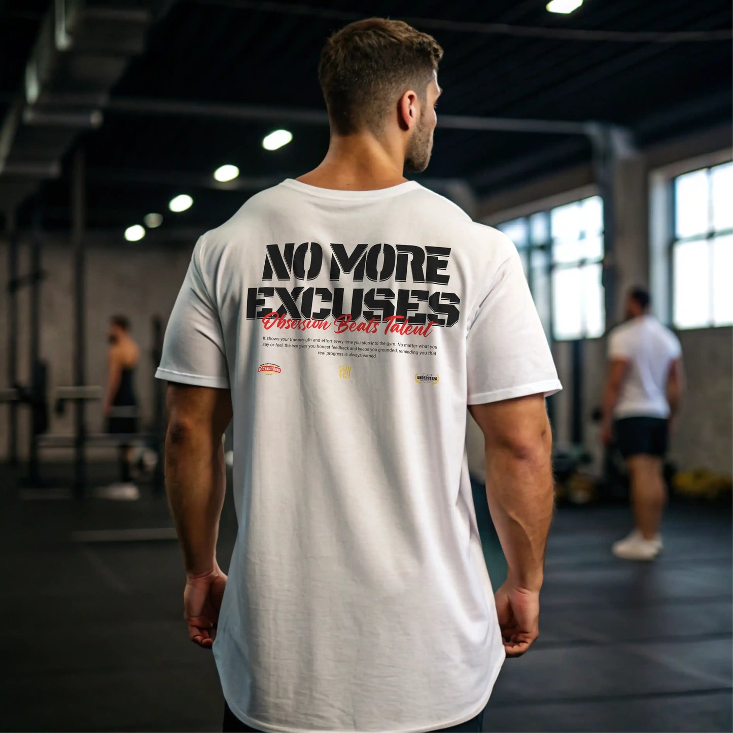 Camiseta oversize gym NO MORE EXCUSES EN UNDERRATED.ES