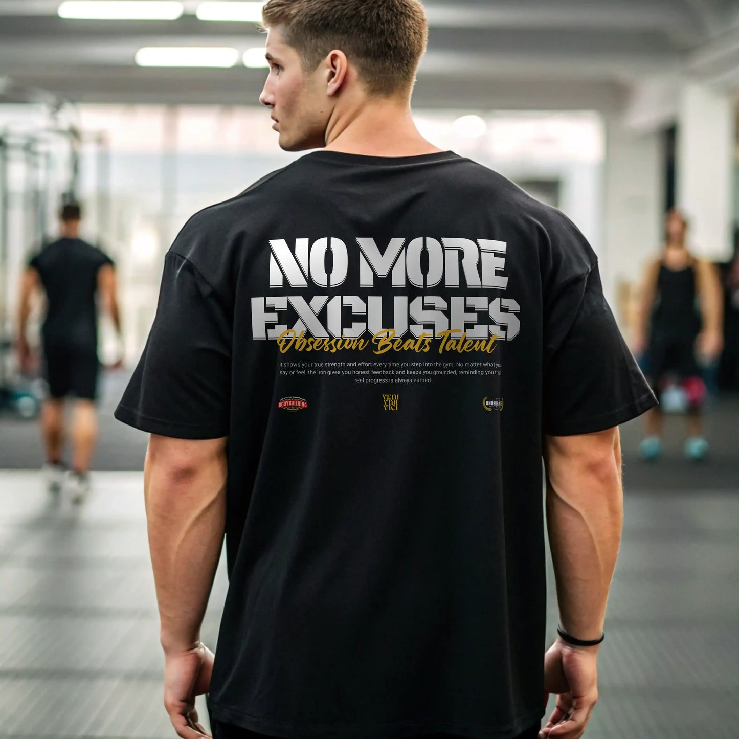 Camiseta oversize gym NO MORE EXCUSES EN UNDERRATED.ES