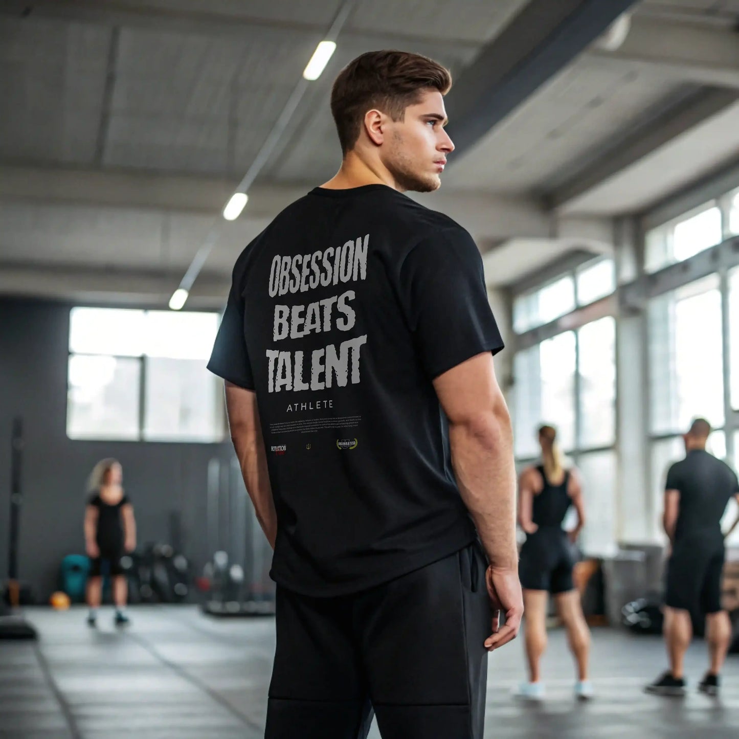 Camiseta oversize gym OBSESSION BEATS TALENT ATHLETE en underrated