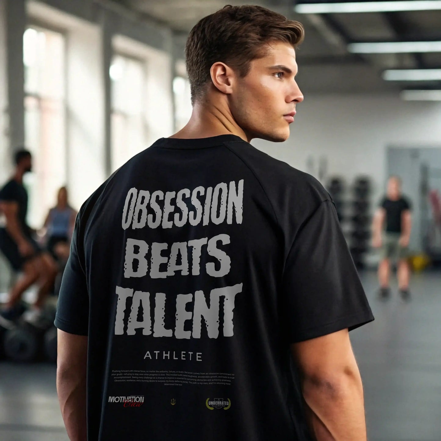 Camiseta oversize gym OBSESSION BEATS TALENT ATHLETE en underrated