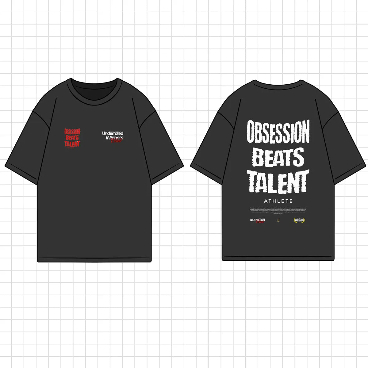 Camiseta oversize gym OBSESSION BEATS TALENT ATHLETE en underrated
