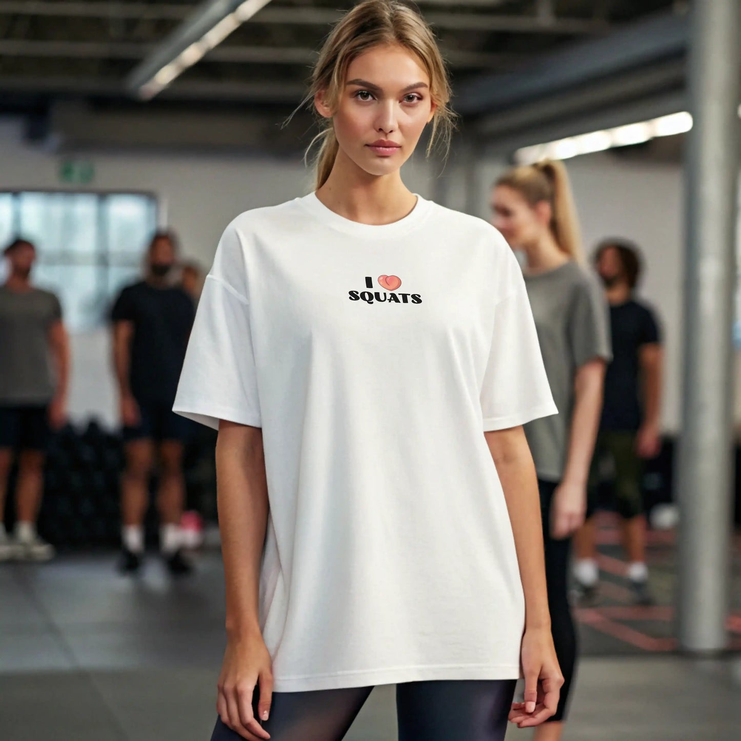 Camiseta oversize gym mujer I LOVE SQUATS en Underrated.es