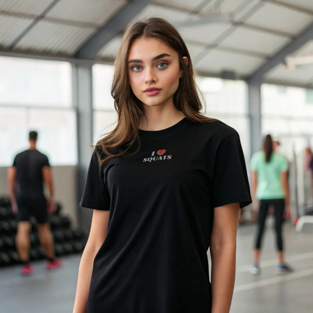 Camiseta oversize gym mujer I LOVE SQUATS en Underrated.es
