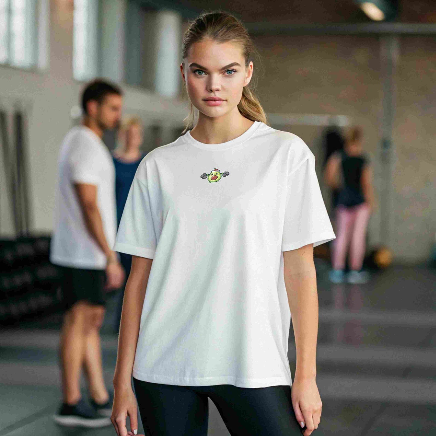 Camiseta oversize gym para mujer aguacate en Underrated.es