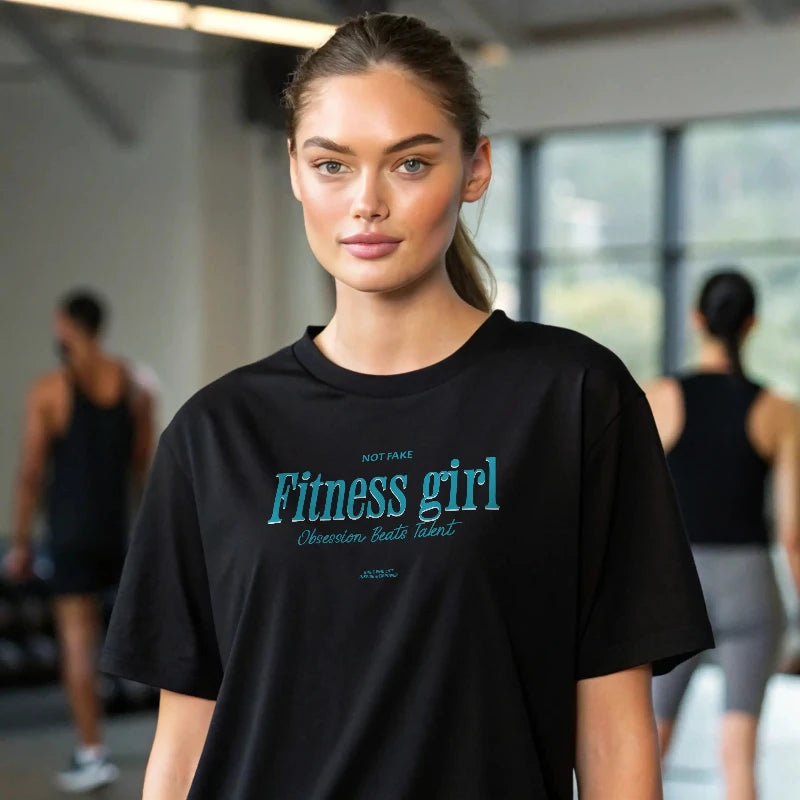 Camiseta oversize mujer FITNESS GIRL en underrated.es