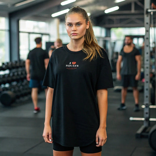 Camiseta oversize mujer I LOVE SQUATS en Underrated.es
