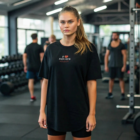 Camiseta oversize mujer I LOVE SQUATS en Underrated.es