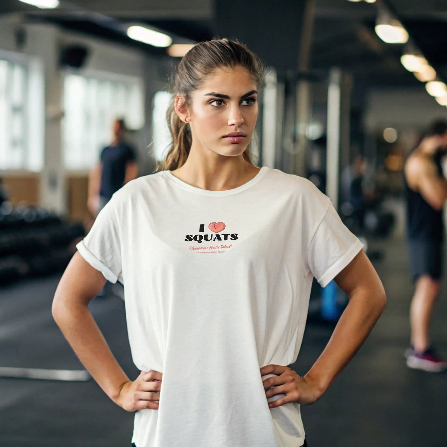 Camiseta oversize mujer I LOVE SQUATS en Underrated.es
