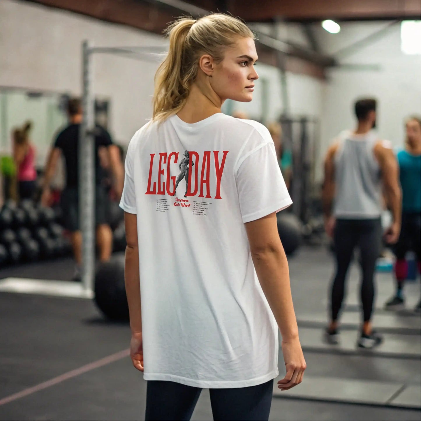 Camiseta oversize mujer LEG DAY en underrated.es