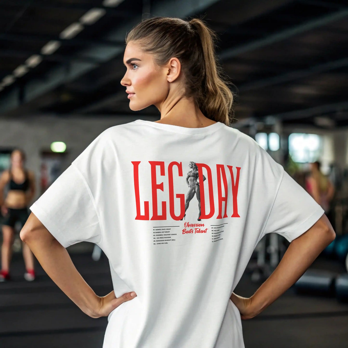 Camiseta oversize mujer LEG DAY en underrated.es