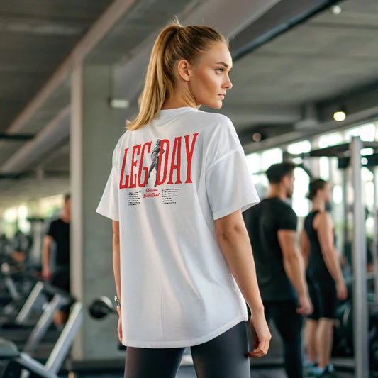Camiseta oversize mujer LEG DAY en underrated.es