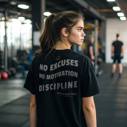 Camiseta oversize mujer NO EXCUSES NO MOTIVATION DISCIPLINE