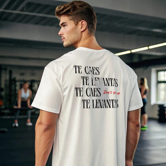 Camiseta oversize te caes te levantas dont give up en underrated.es