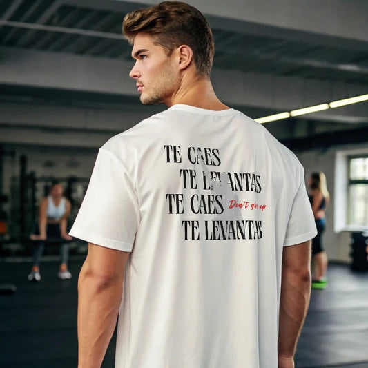 Camiseta oversize te caes te levantas dont give up en underrated.es