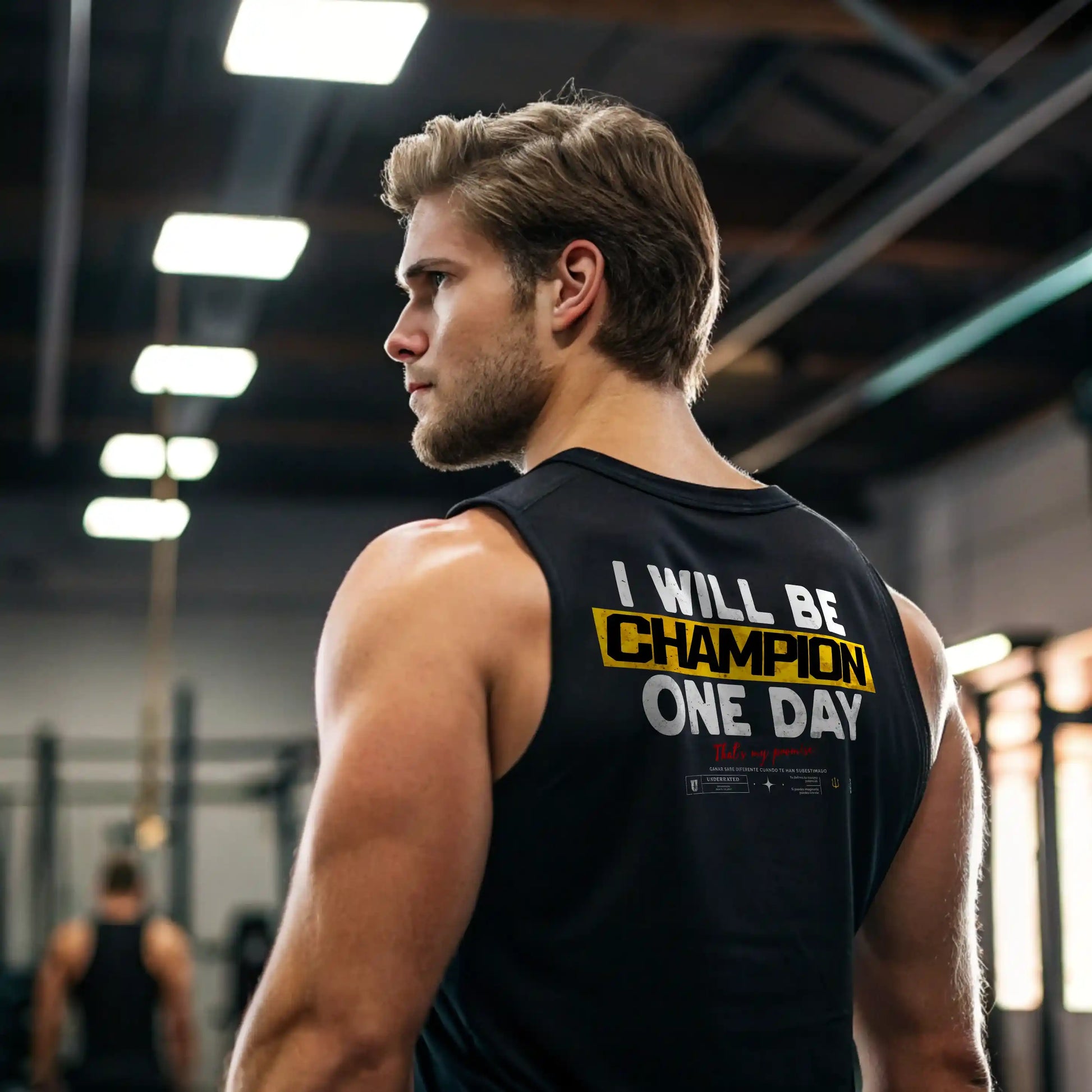 Camiseta sin mangas I WILL BE CHAMPION ONE DAY EN UNDERRATED.ES