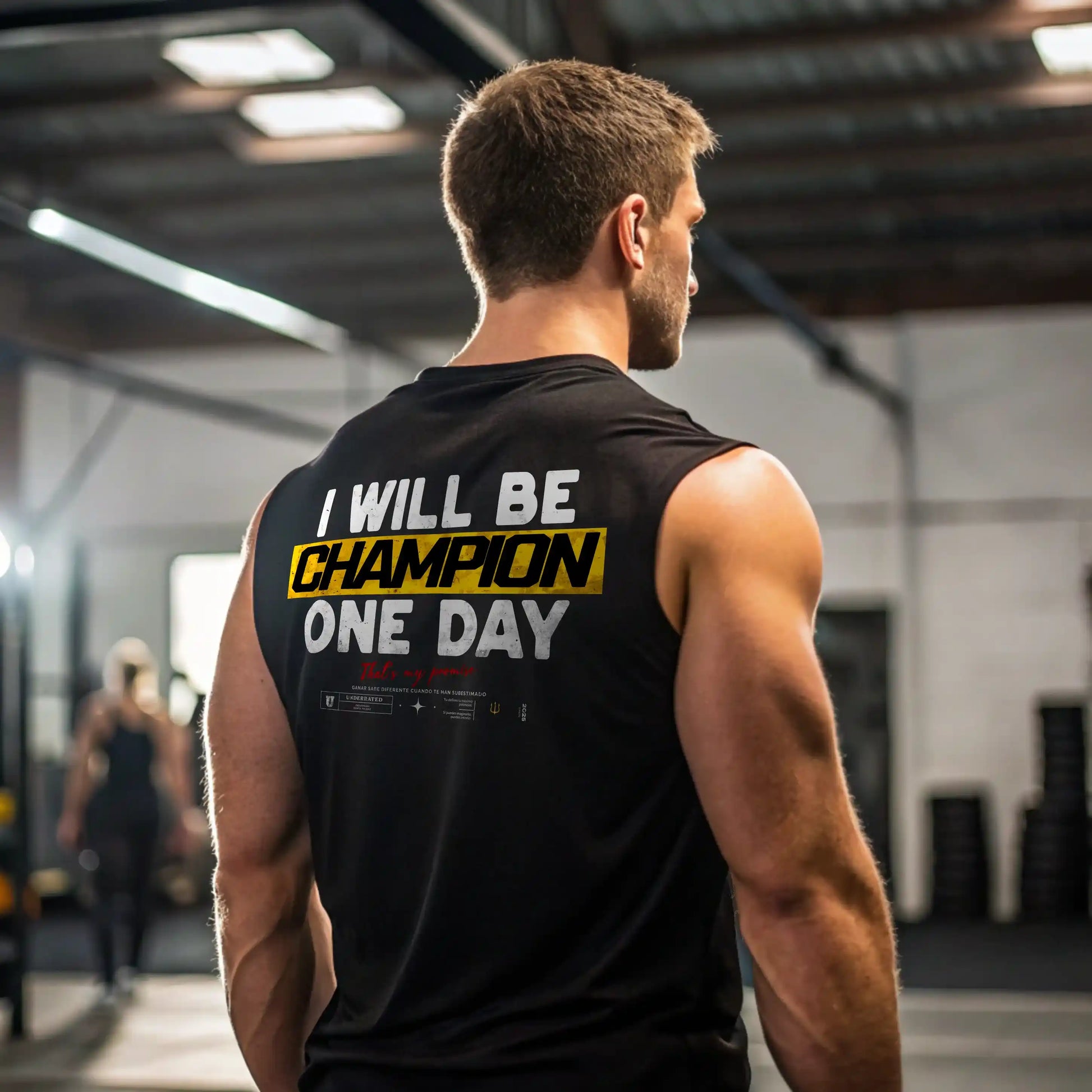 Camiseta sin mangas I WILL BE CHAMPION ONE DAY EN UNDERRATED.ES