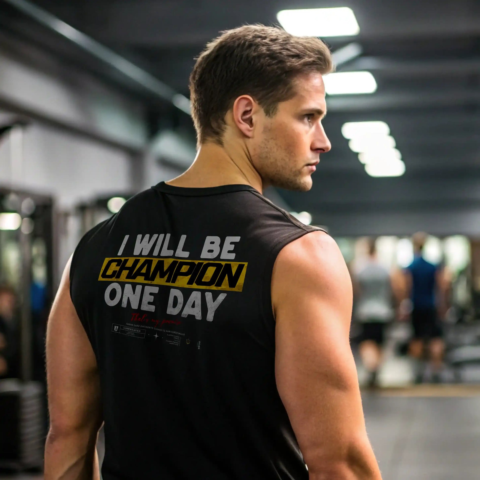 Camiseta sin mangas I WILL BE CHAMPION ONE DAY EN UNDERRATED.ES
