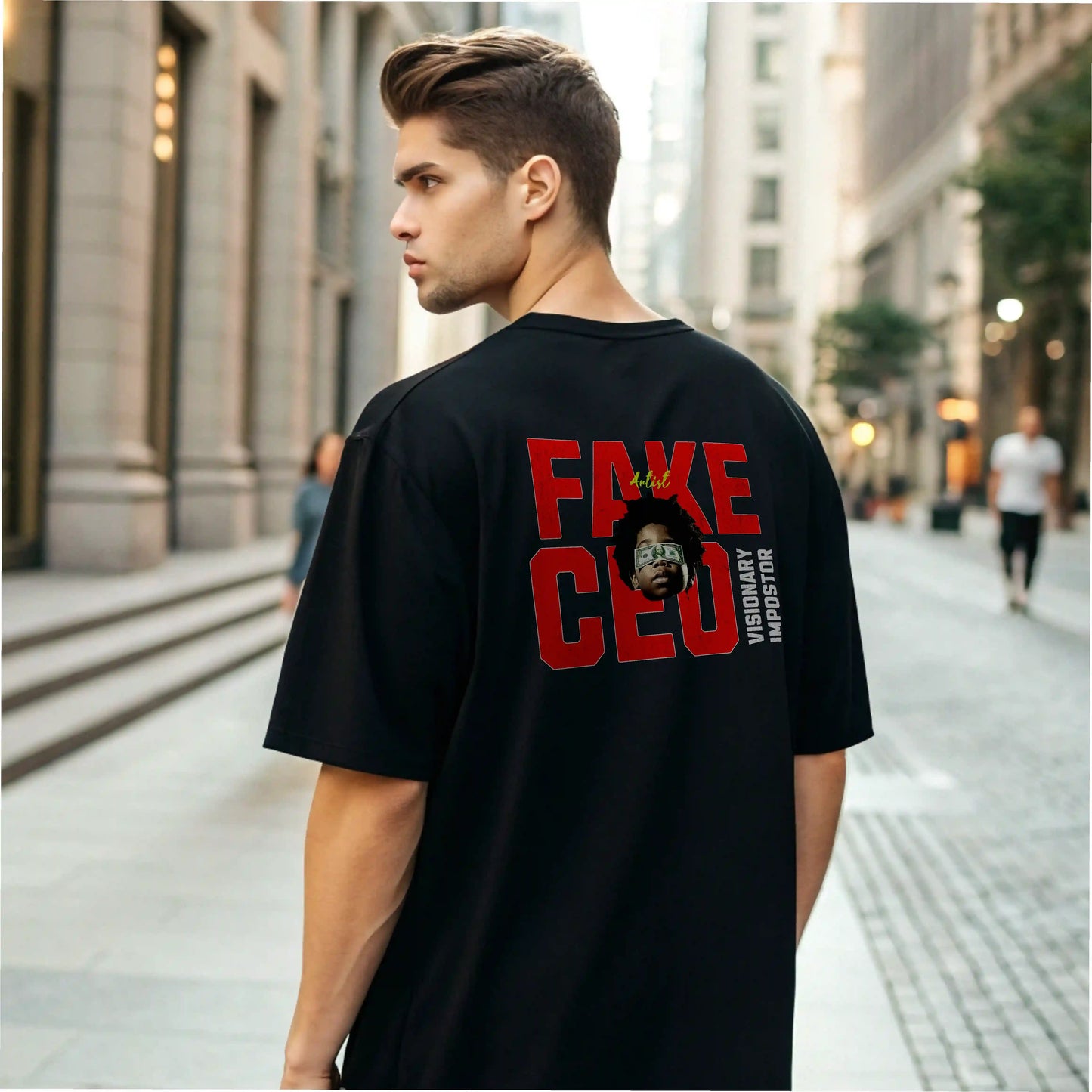Camiseta streetwear ancha FAKE CEO en UNDERRATED