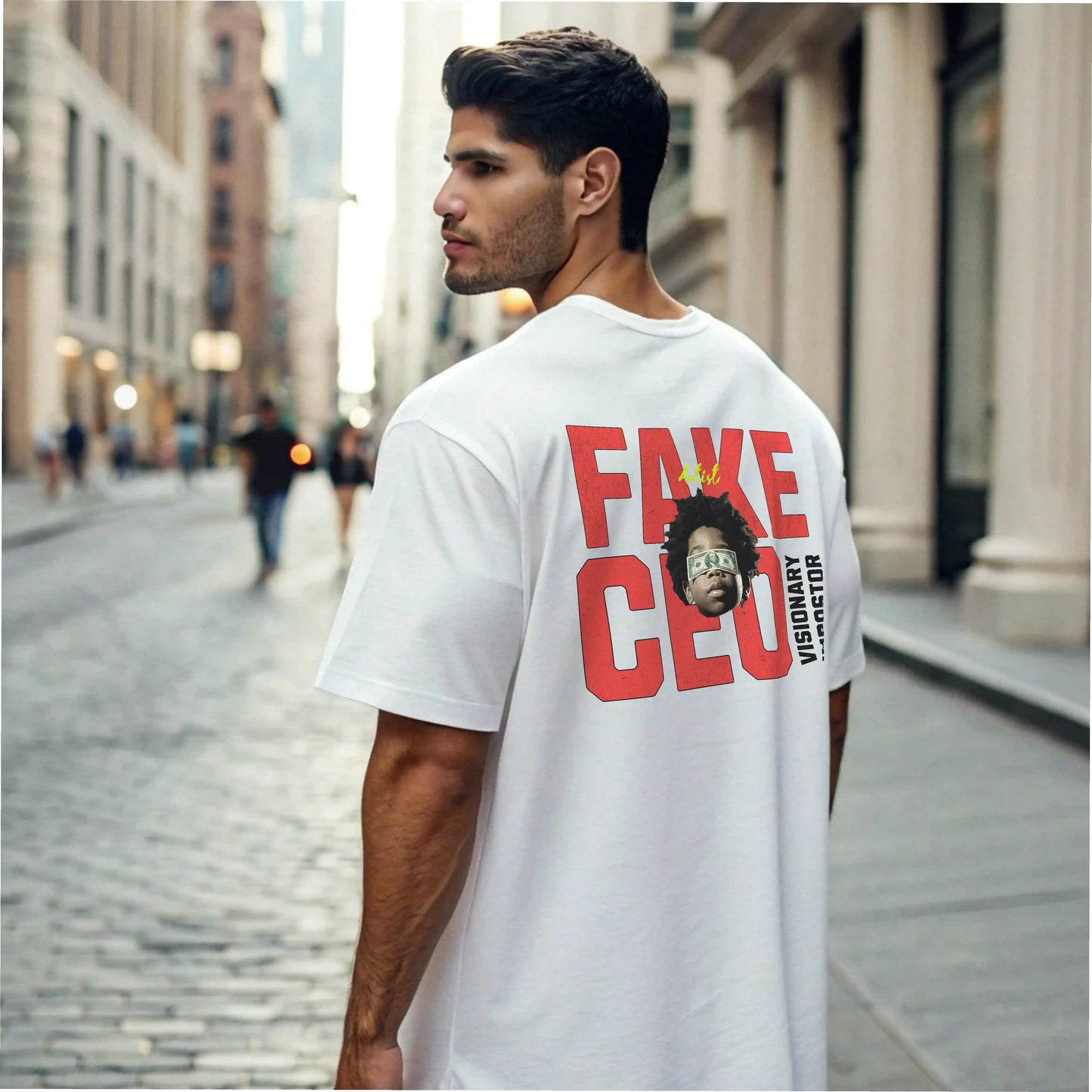 Camiseta streetwear ancha FAKE CEO en UNDERRATED