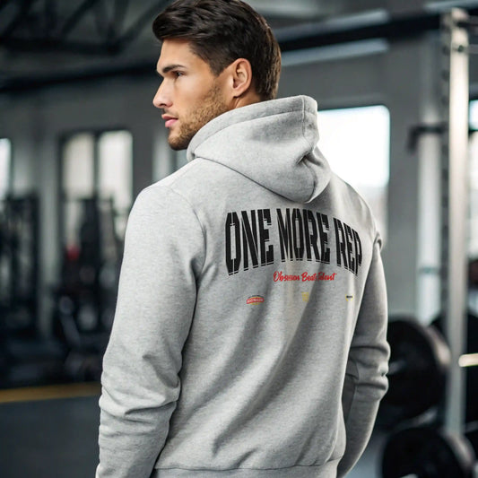 Sudadera gym gris ONE MORE REP en underrated.es