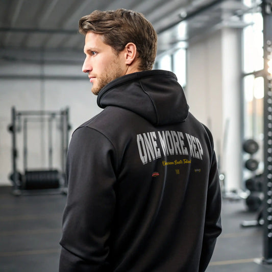 Sudadera gym negra ONE MORE REP en underrated.es