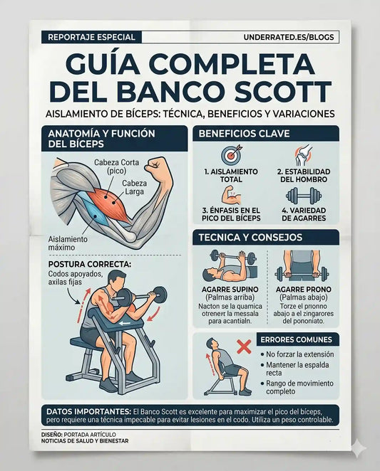 Banco Scott guía, técnica y beneficios para bíceps
