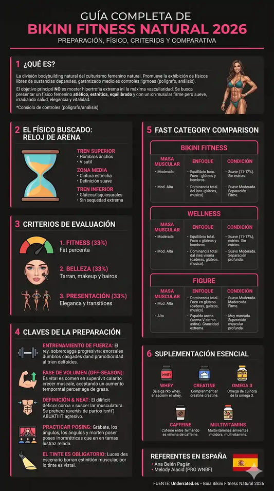 Bikini fitness natural Preparación y criterios 2026