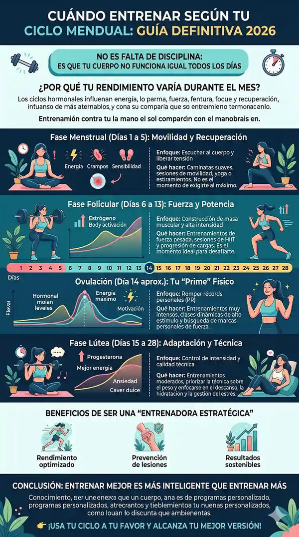 Cuándo entrenar según tu ciclo menstrual: Guía definitiva 2026