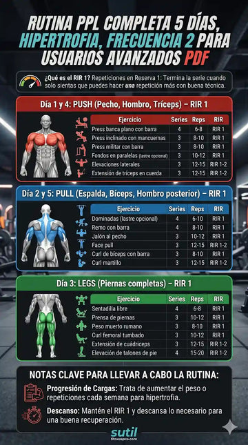 La mejor rutina de entrenamiento PUSH PULL LEGS 5 días | Usuarios avanzados