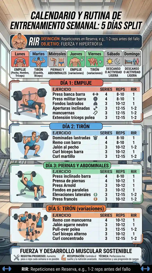 Rutina de entrenamiento Weider 5 días frecuencia 2 | Avanzados