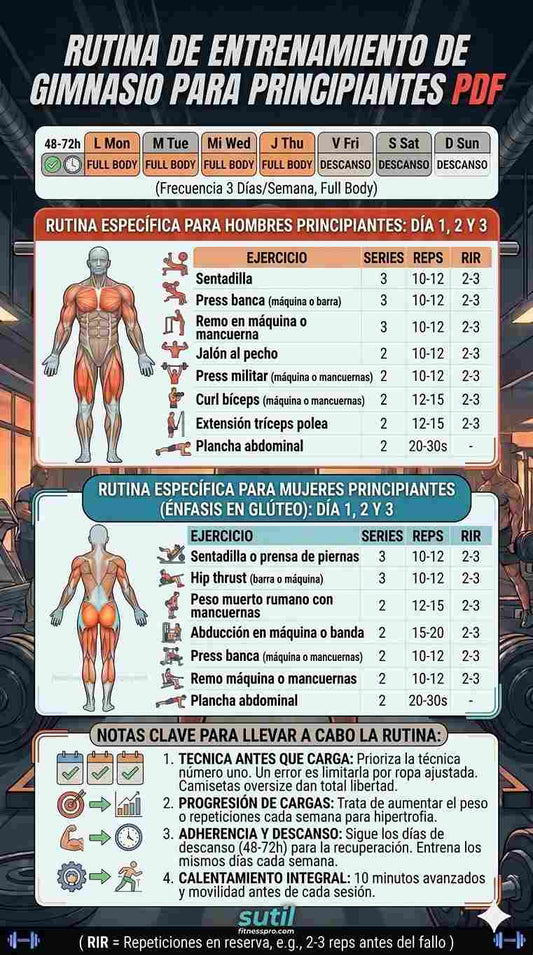 La mejor rutina de gimnasio para principiantes: Guía 2026