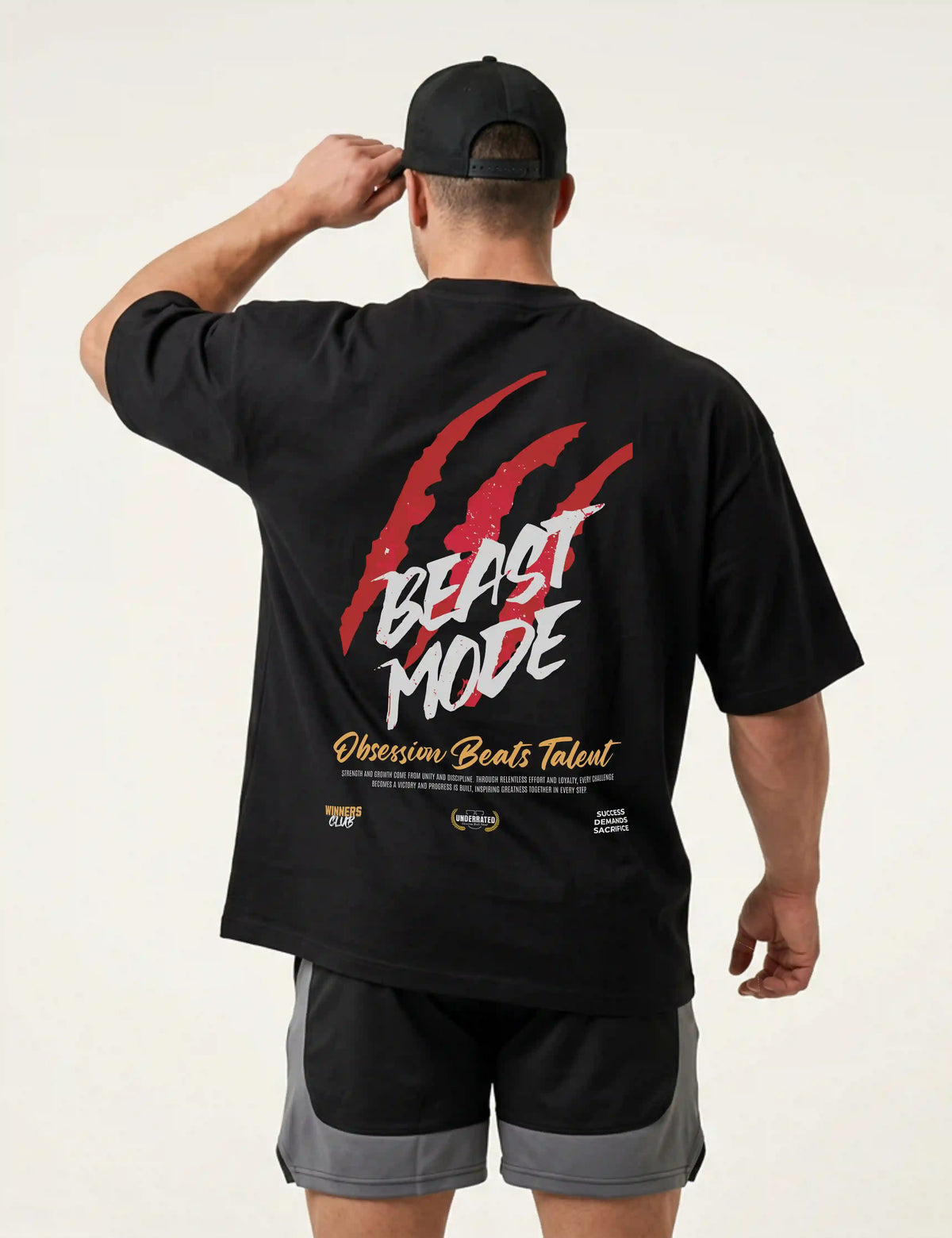 Camiseta oversize gym BEAST MODE de Underrated