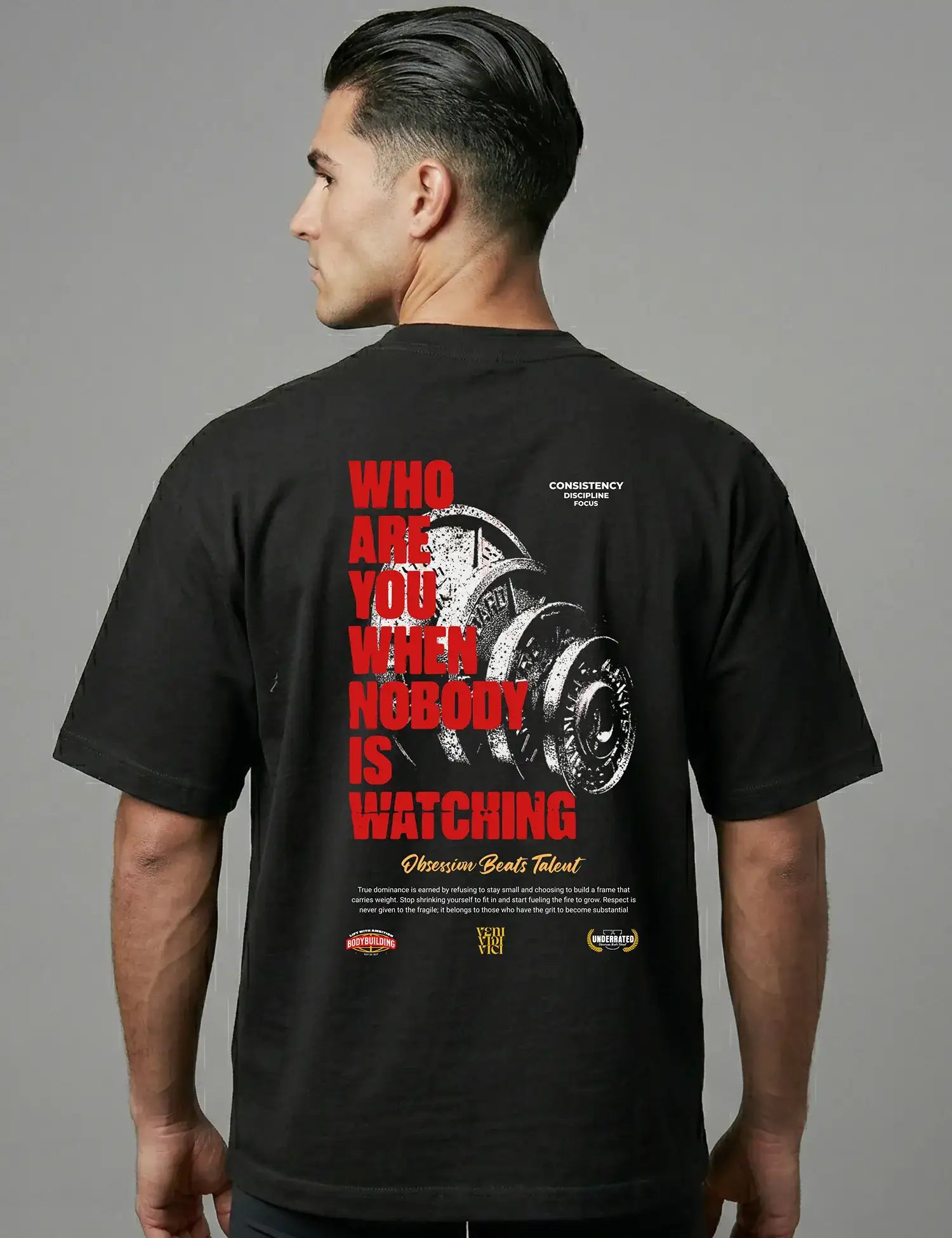 CAMISETA NOBODY IS WATCHING OVERSIZE GYM EN UNDERRATED
