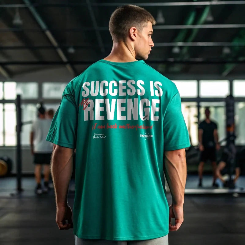 CAMISETA OVERSIZE GYM SUCCESS IS MY REVENGE EN UNDERRATED.ES