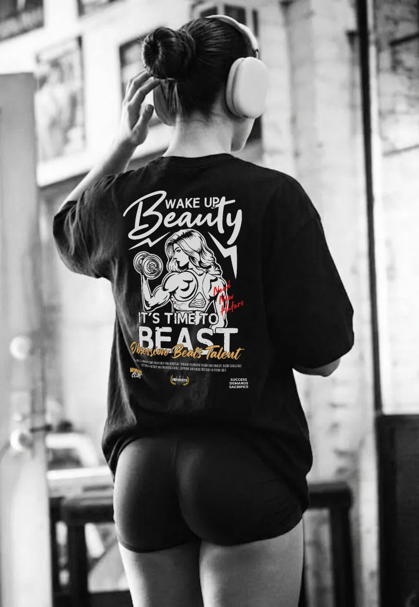 CAMISETA WAKE UP BEAUTY OVERSIZE
