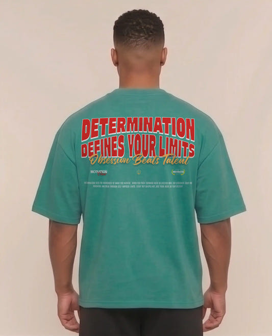 DETERMINATION DEFINES YOUR LIMITS CAMISETA OVERSIZE GYM