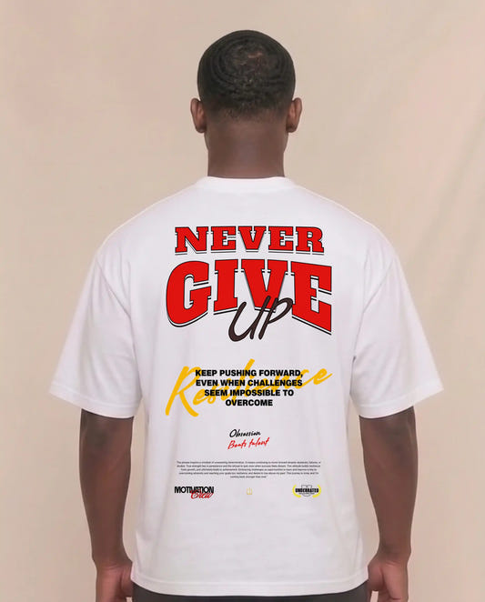 CAMISETA NEVER GIVE UP OVERSIZE GYM 