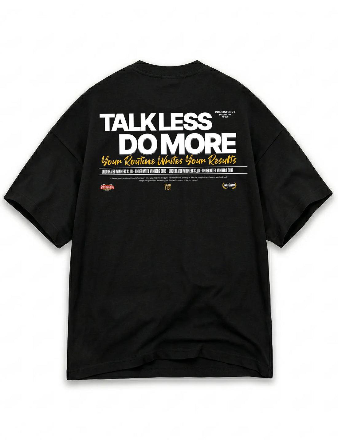 CAMISETA OVERSIZE GYM TALK LESS DO MORE